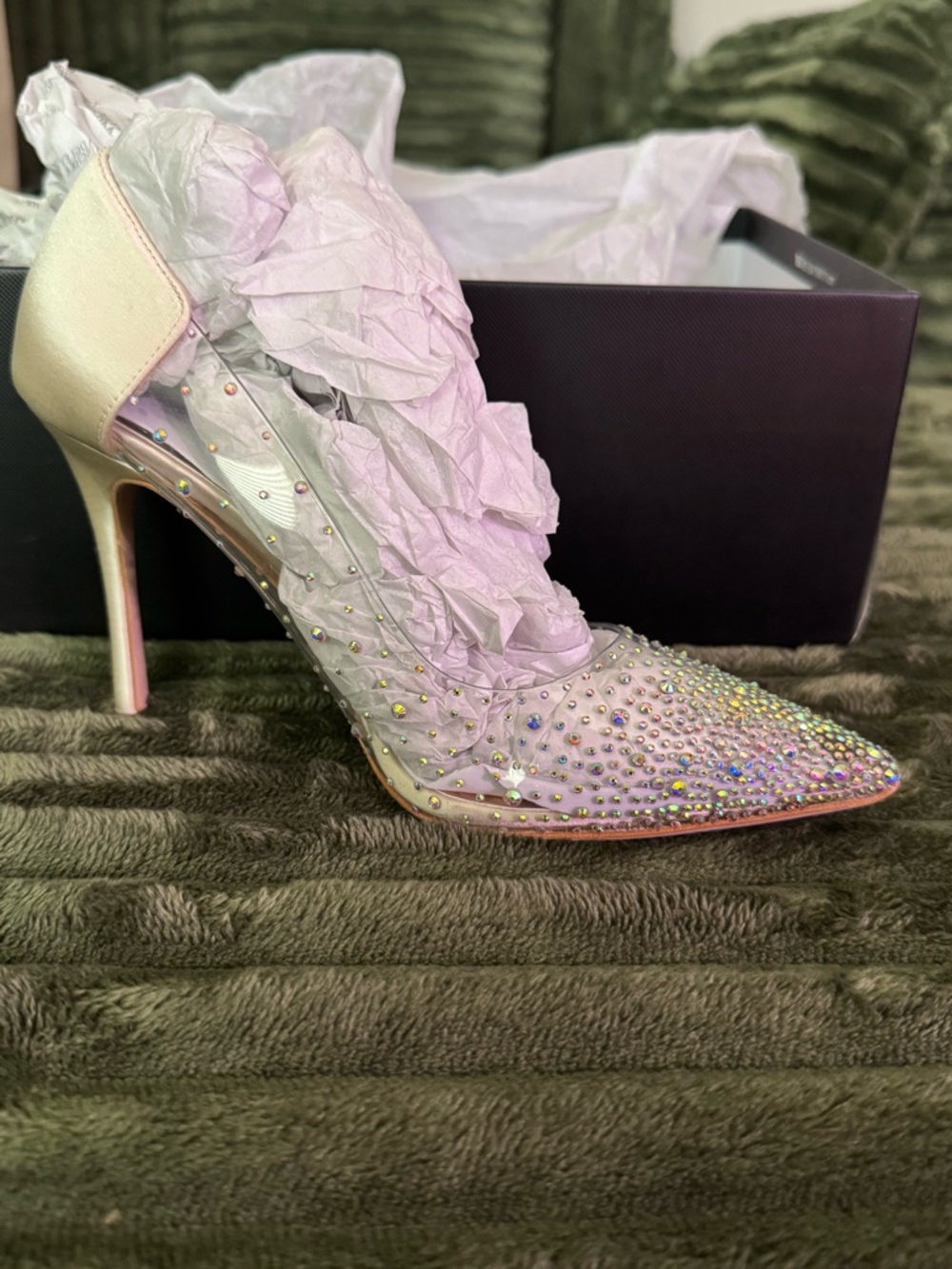 Badgley Mischka Gisela Crystal Clear Heels Bridal Wedding Rhinestone Pumps